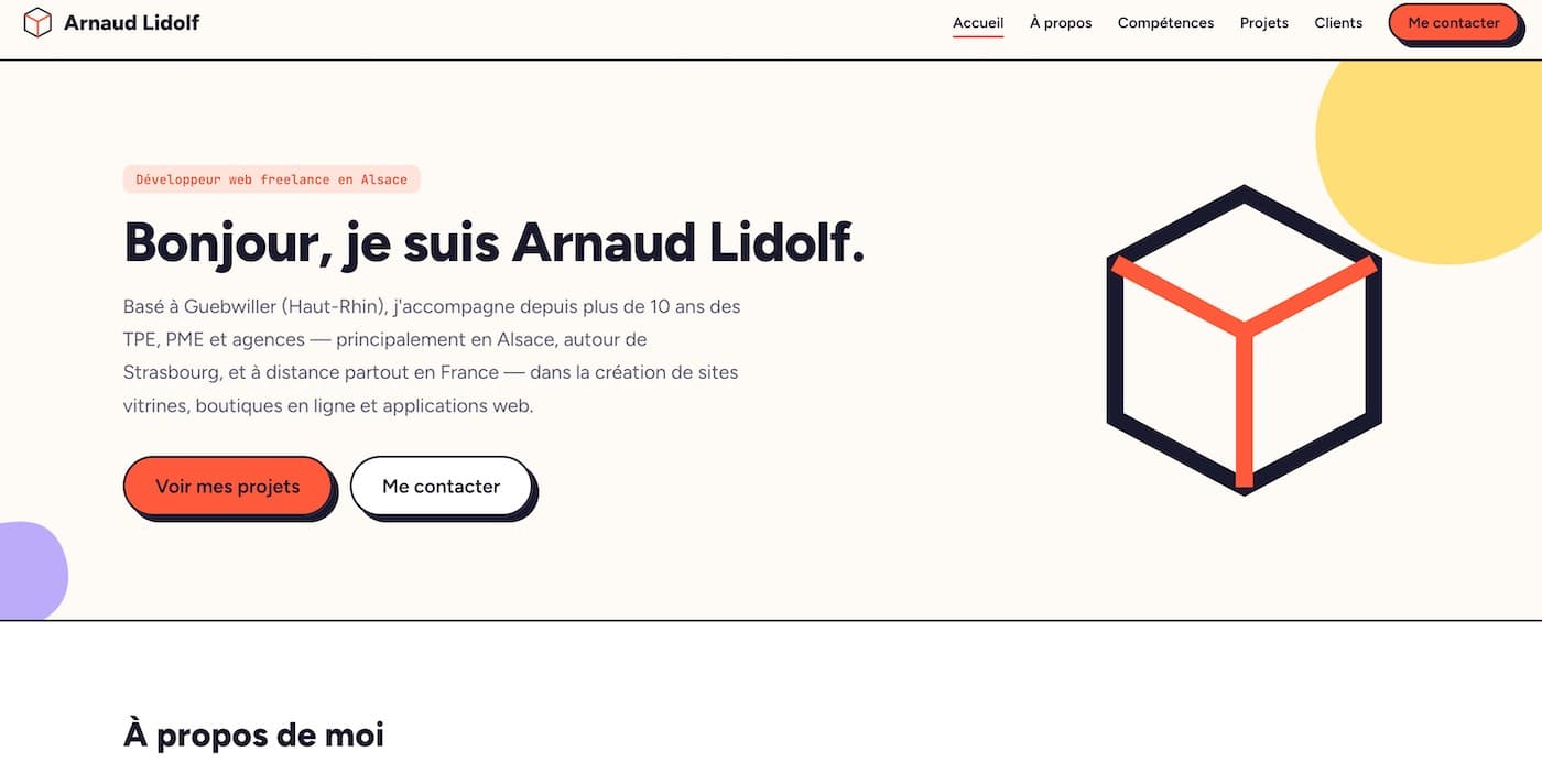 Visuel principal du projet Refonte de mon site